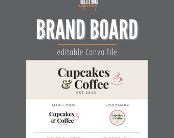 Brand Board Template Canva Editable Branding Board Template Branding Guidelines Vision Brand Identity Mood Board Canva Brand Documents Guide