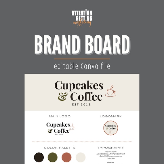 Brand Board Template Canva Editable Branding Board Template Branding Guidelines Vision Brand Identity Mood Board Canva Brand Documents Guide