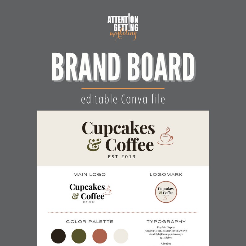 brand board template canva branding guidelines editable etsy digital download