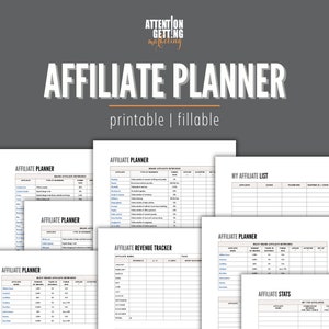 Affiliate Marketing for beginners program tracker planner guide ebook