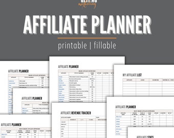 Affiliate Marketing, Planner, Affiliate Marketing for Beginners, Affiliate Program Tracker, Affiliate Success Guide, Passive Income Business