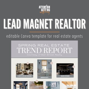 Real Estate Agent Lead Magnet Template Canva, Trend Report Canva Email Newsletter Template, Real Estate Sales One Sheet, Marketing Materials