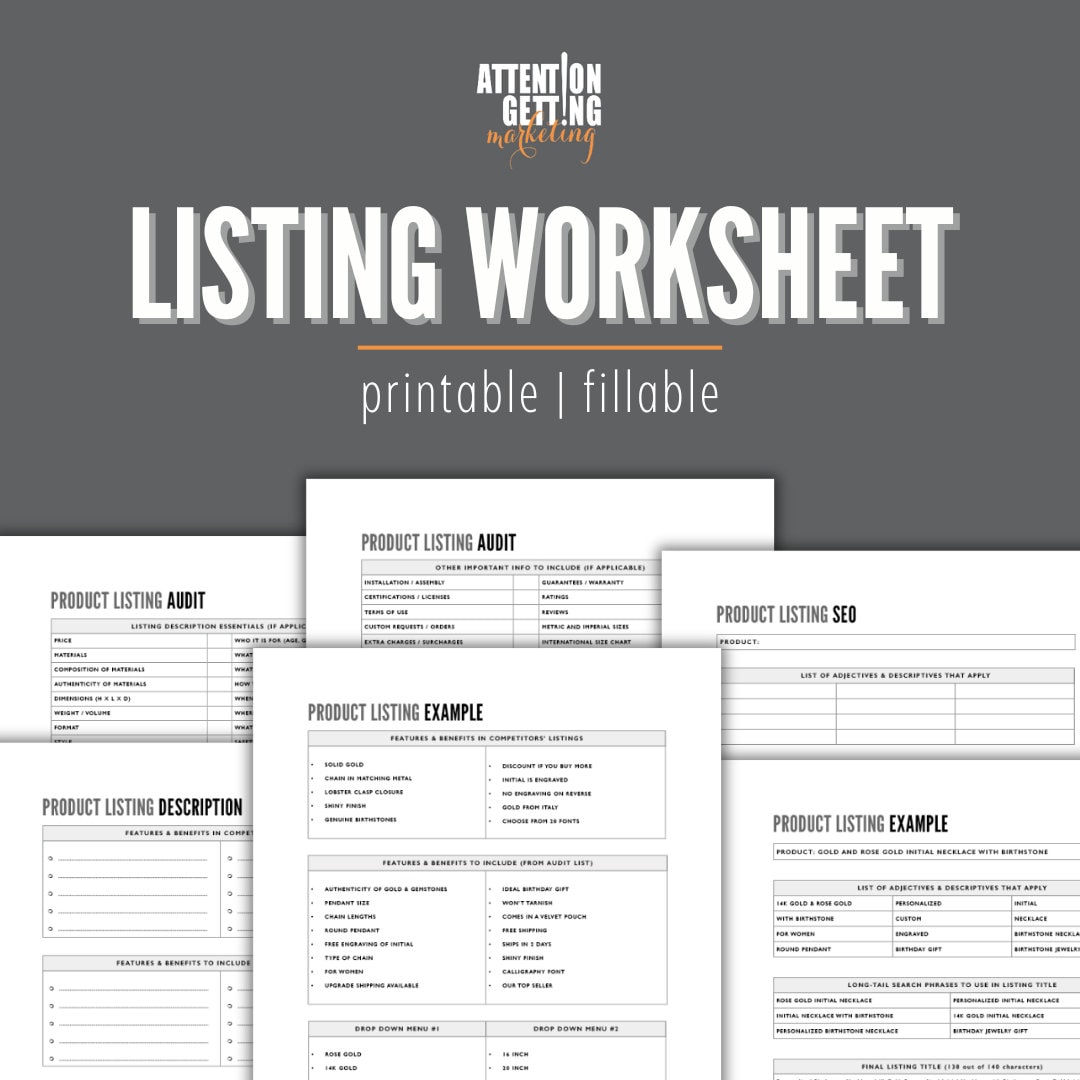 Etsy Listing Template, Etsy Listing Planner, Etsy Listing Optimization