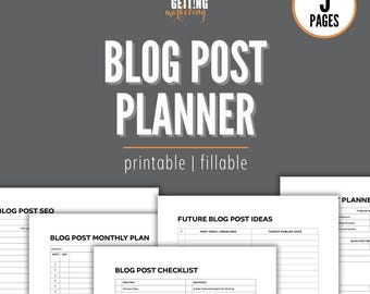 Blog Post Planner, Blog Digital Planner, Blog Post Template, Blog Post Checklist, Blogger Planner Blog Content Planner Blog Planner Template