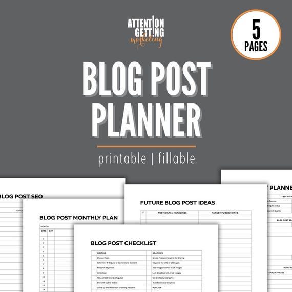 Blog Post Planner, Blog Digital Planner, Blog Post Template, Blog Post Checklist, Blogger Planner Blog Content Planner Blog Planner Template