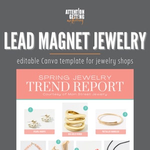 Jewelry Trend Report Canva Template, Lead Magnet Template, Jewelry Sales One Sheet Marketing Template, Sales Tool Marketing Materials