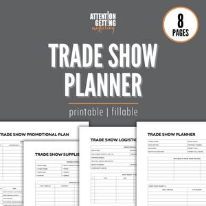 Trade Show Planner Template, 8-Page Event Planning Checklist, Trade Show Plan Template Fillable Printable PDF, Trade Show Marketing