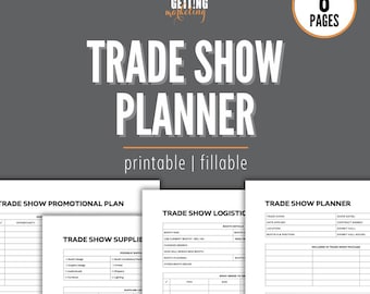 Trade Show Planner, 8-Page Event Planning Checklist, Trade Show Checklist Plan Template Fillable Printable PDF, Trade Show Marketing