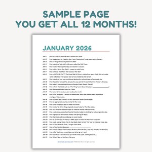 Social Media Content Calendar 2026, 365 Social Media Post Ideas, Social Media Post Planner, Social Media Calendar Content Digital Products image 2