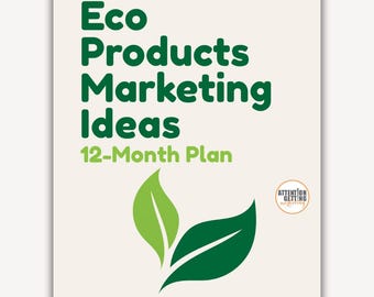 Marketing Strategy Plan Eco Friendly Products, Sustainable Products Business Planner, Digital Marketing Plan, Marketing Ideas 12 Month Plan