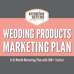 12 Month Marketing Strategy Plan PDF for Online Wedding Shops with Tactics for social media publicity and more. Ideal for anyone selling wedding products such as gowns, invitations and so forth.