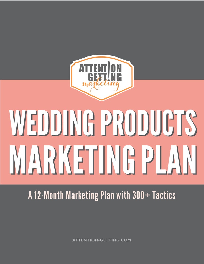 12 Month Marketing Strategy Plan PDF for Online Wedding Shops with Tactics for social media publicity and more. Ideal for anyone selling wedding products such as gowns, invitations and so forth.