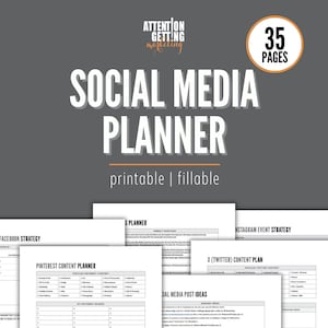 Social Media Planner, Social Media Content Planner, Digital Marketing Plan Social Media, Post Scheduler Social Media Template