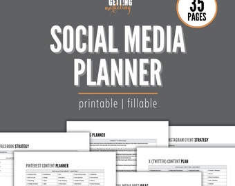 Social Media Planner 2024, Social Media Planner Printable, Social Media Marketing Planner PDF, Social Media Plan Template, Business Planners