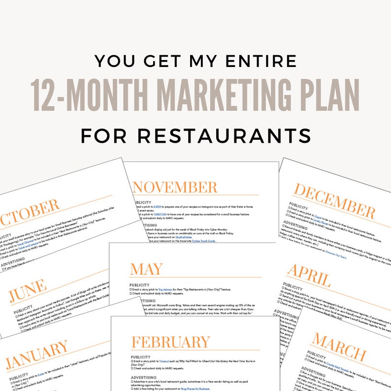 restaurant marketing plan outline template steps ideas promotions food truck 12 month strategy