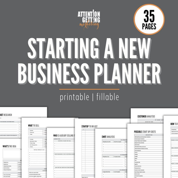 Businessplaner So starten Sie einen Businessplan Start-up Small Business Planer Printable Business Workbook PDF Digitaler Planer Business Plan