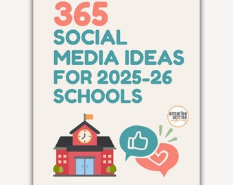 Social Media Calendar for Schools, Social Media Posting Ideas for School Admin, School Social Media Ideas, Teacher Social Media Planner 2025