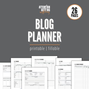 Blogging Planner Printable Template Blog Content Planner Template PDF Goals Blog Post Digital Planner Starting a Blog How to Start a Blog