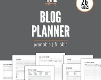 Blogging Planner Printable Template, Blog Content Planner Template PDF Goals Posts Daily Weekly Digital, Starting a Blog How to Start a Blog