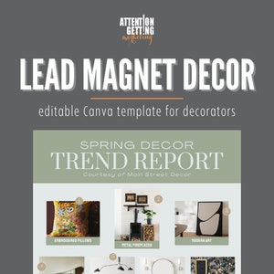 Interior Decorating Trend Report Canva Template, Lead Magnet Marketing Ideas, Sales One Sheet, Marketing Sales Tool, Marketing Materials
