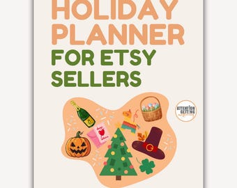 Etsy Holiday Sales Planner, How to Sell on Etsy Shop Planner, Etsy Seller Holiday Checklist, Etsy Holiday Planner Marketing Calendar