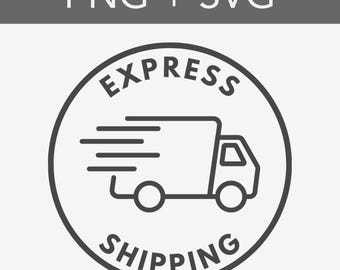Express Shipping Logo for Product Photos PNG + SVG, Small Business Logos, Small Business Tools, Etsy Shop Graphics