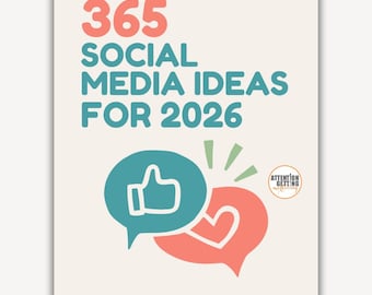 Social Media Content Calendar 2026, 365 Social Media Post Ideas, Social Media Post Planner, Social Media Calendar Content Digital Products