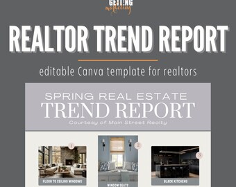 Real Estate Trend Report Canva Template Lead Magnet Template Real Estate Sales One Sheet Marketing Templates Sales Tools Marketing Materials