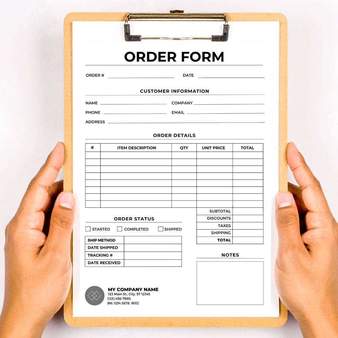 Order Form Template Editable in Both Google Sheets and Canva, 100% ...