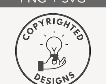 Copyrighted Designs Logo for Product Photos PNG + SVG, Small Business Logos, Small Business Tools, Etsy Shop Graphics, Shop Images