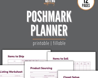 Poshmark Sales Tracker, Poshmark Planner Checklist, Poshmark Seller, Poshmark Organizer, Poshmark Reselling Tool, Listing Template