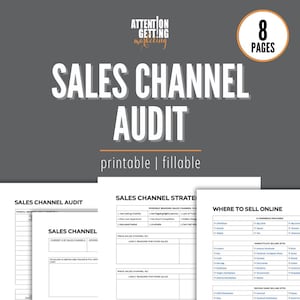 Sales Channel Strategy Template, Sales Audit Strategic Plan, Sales Funnel Planner, Sales Channels Analysis, Business Sales Tracker Audit