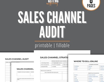 Sales Channel Strategy Template, Sales Audit Strategic Plan, Sales Funnel Planner, Sales Channels Analysis, Business Sales Tracker Audit