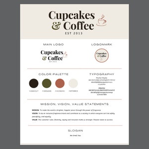 brand board template canva branding guidelines editable etsy digital download small business entrepreneur