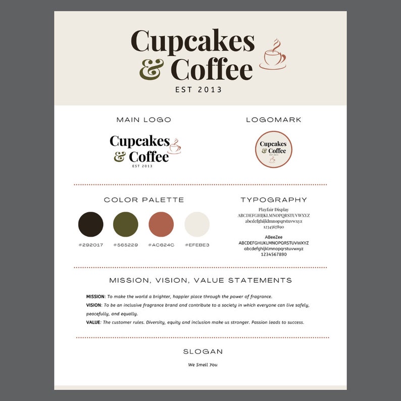 brand board template canva branding guidelines editable etsy digital download small business entrepreneur