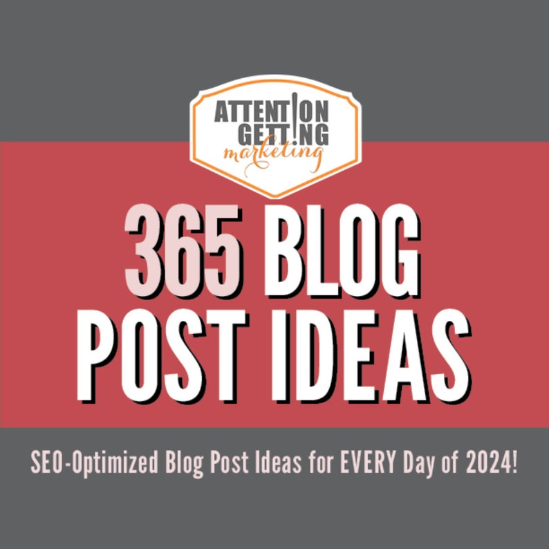 365 ideas for blog posts including writing prompts and seo optimized for Google on Etsy