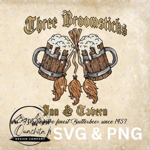 Three Broomsticks Logo PNG SVG AI - Digital Download - Wizarding World