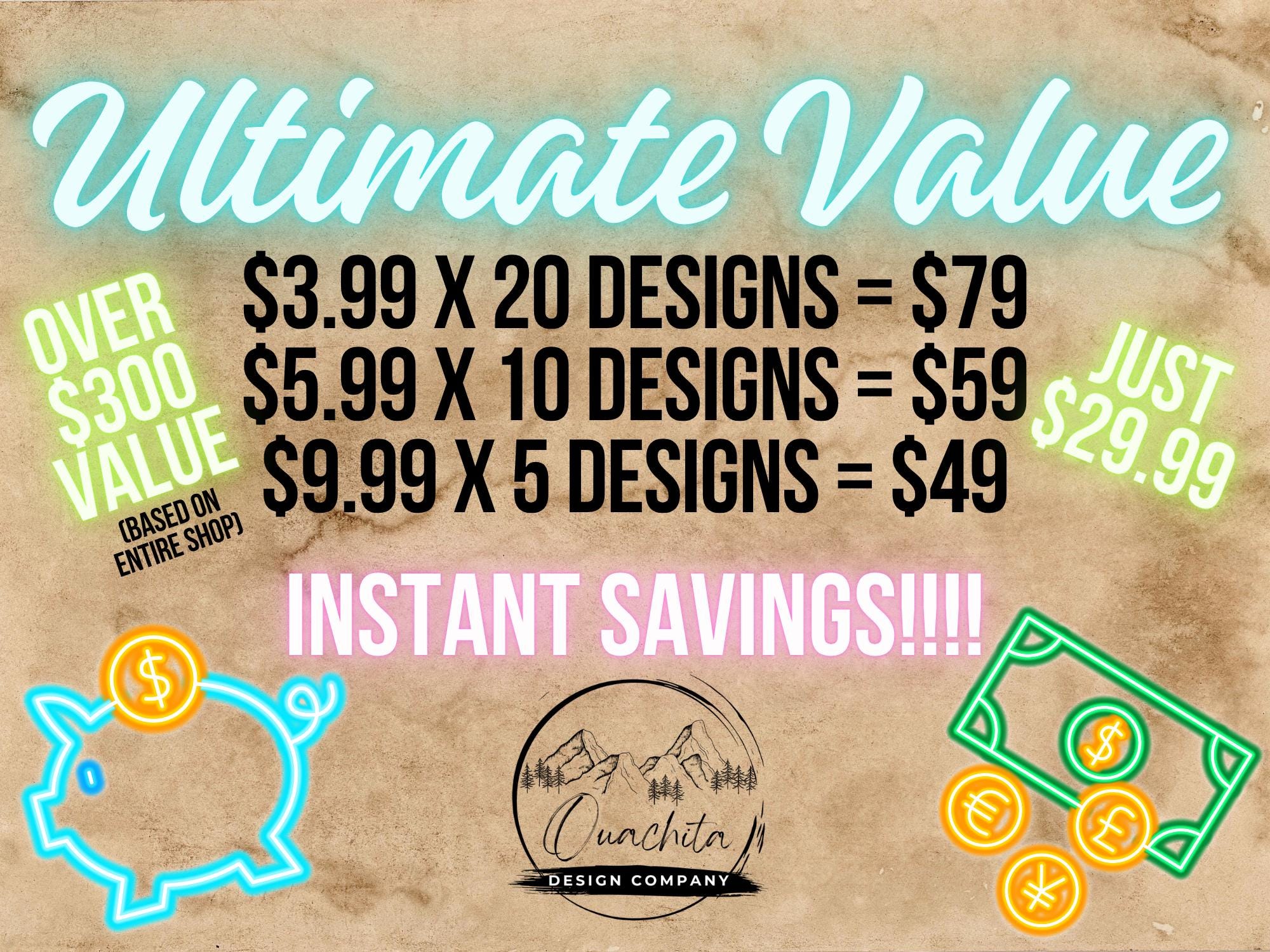 All Designs Bundle SVG PNG AI | Lifetime Access Design Library | 300 ...