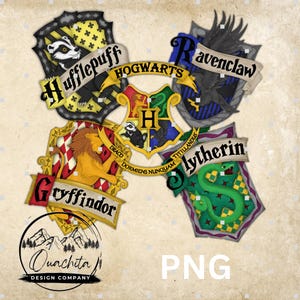 Vollfarbige Wappen der Zauberschule - PNG Digital Download