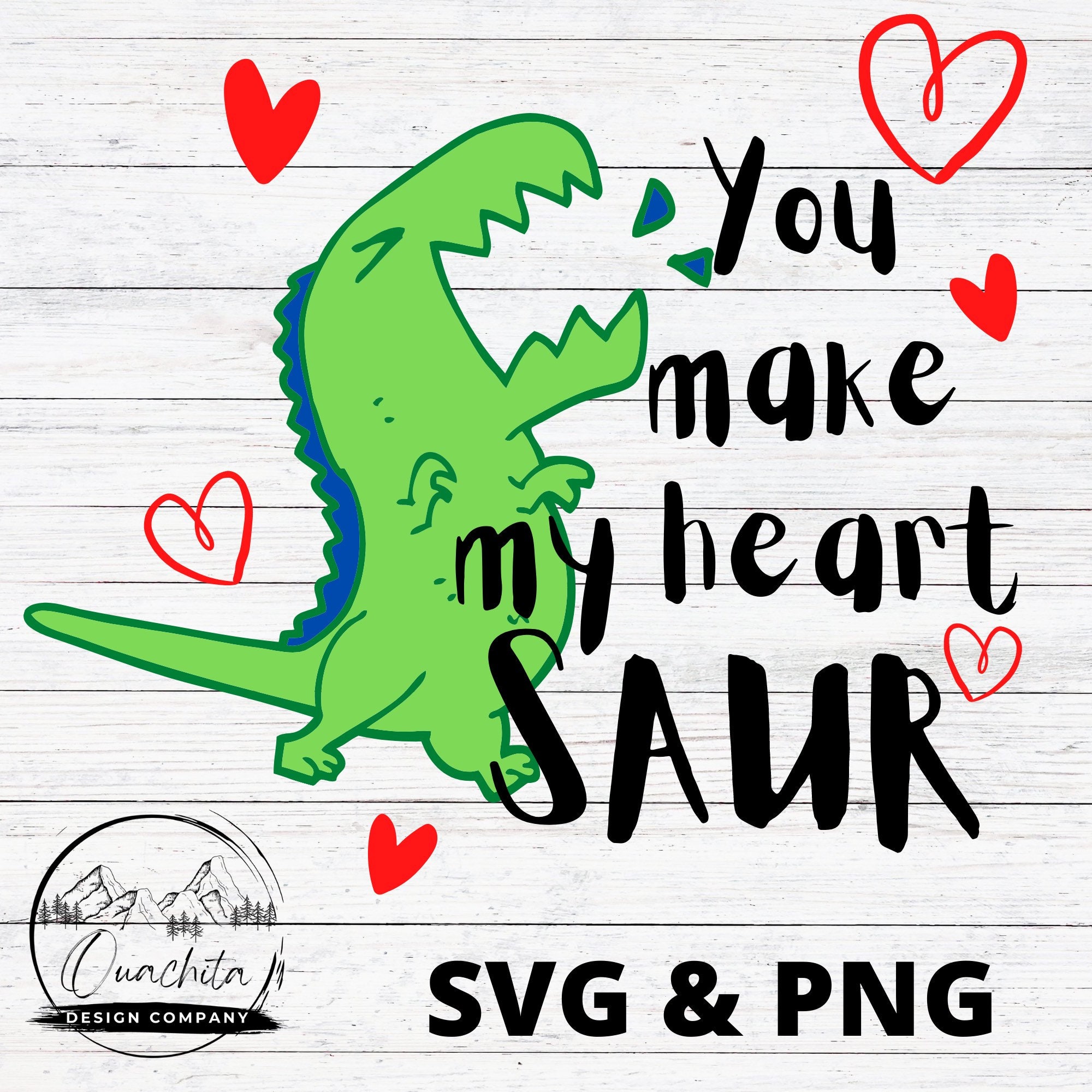 Heart Saur Valentine SVG Dinosaur - Digital Download - Etsy