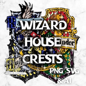 Wizard House Crests | Fantasy School Emblems (SVG, PNG, AI Digital Download)