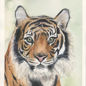 Original Tiger Watercolor Painting 8&quot;x10&quot; (Not a Print)