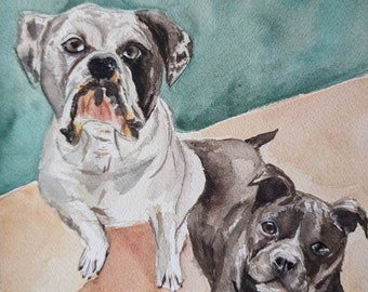 Custom Pet Portrait, Custom Watercolor Portrait, Custom Dog Painting, Dog Art, Dog Watercolor, Dog Painting