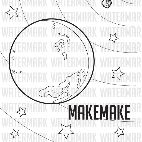 Dwarf Planet Makemake and moon MK2 Coloring Page