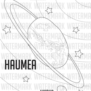 Dwarf Planet Haumaea and Moons Coloring Page