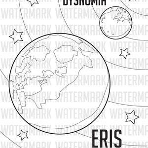 Dwarf Planet Eris and Moon Dysnomia Coloring Page