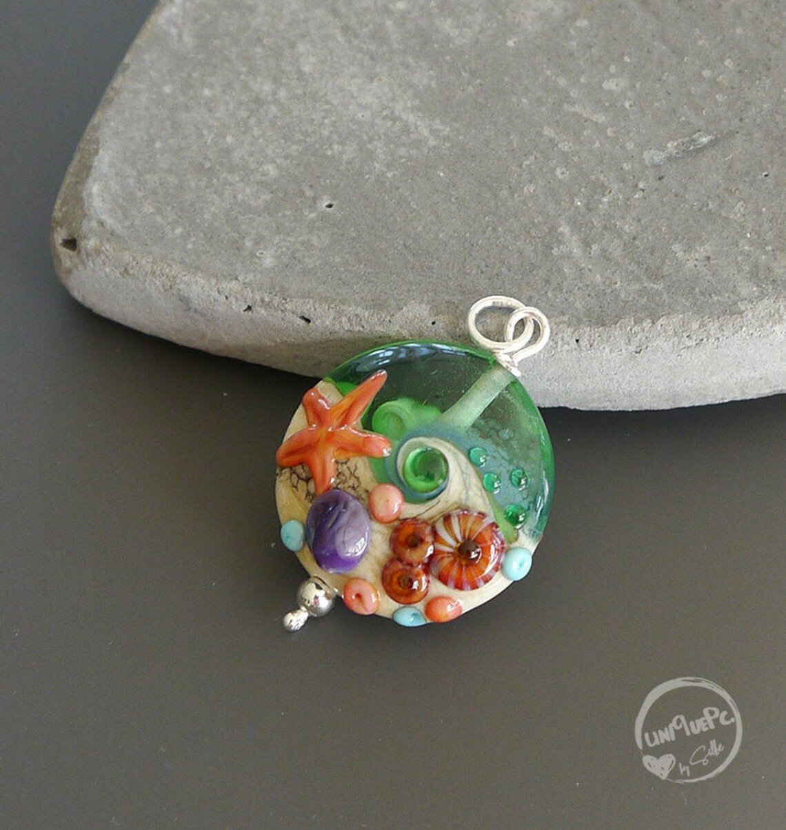 Lampwork Bead Pendant Made by Silke Artisan Glass SRA - Etsy