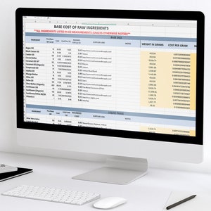 Foglio di lavoro del tracker dei costi delle forniture di sapone