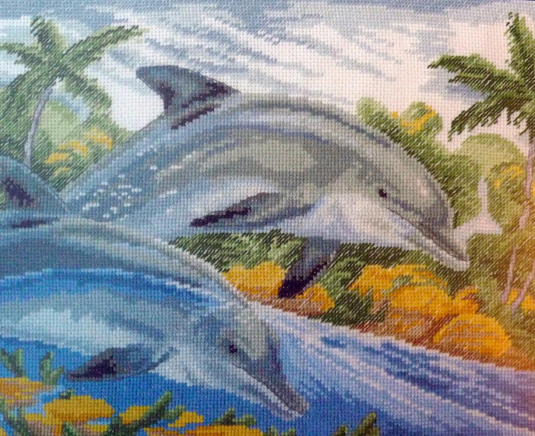 Île de rêve kit point de croix compté DMC 25 x 20cm - 10 x 8" - Etsy France