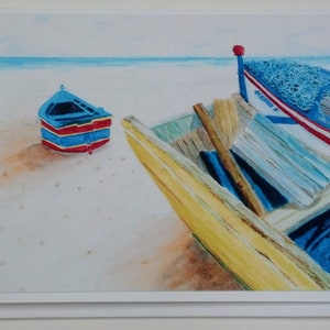 Boats on the Beach Grußkarten Set von 6